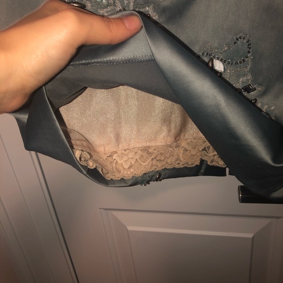 Dress with beautiful embroidery- soft powder blue. - Picture 3 of 5